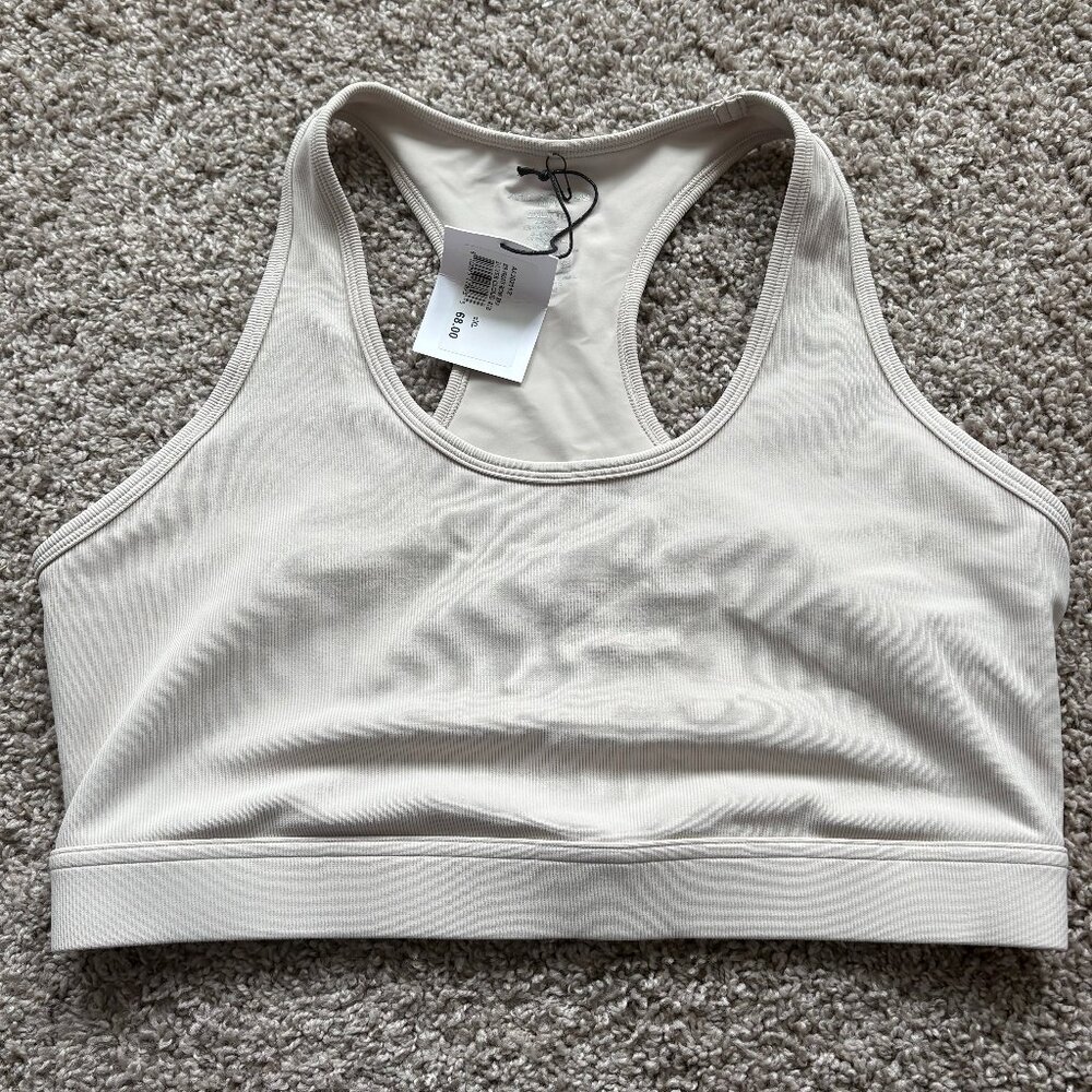 NWT Bandier All Access NYC Rib Front Row Bra Silver Cloud Rib